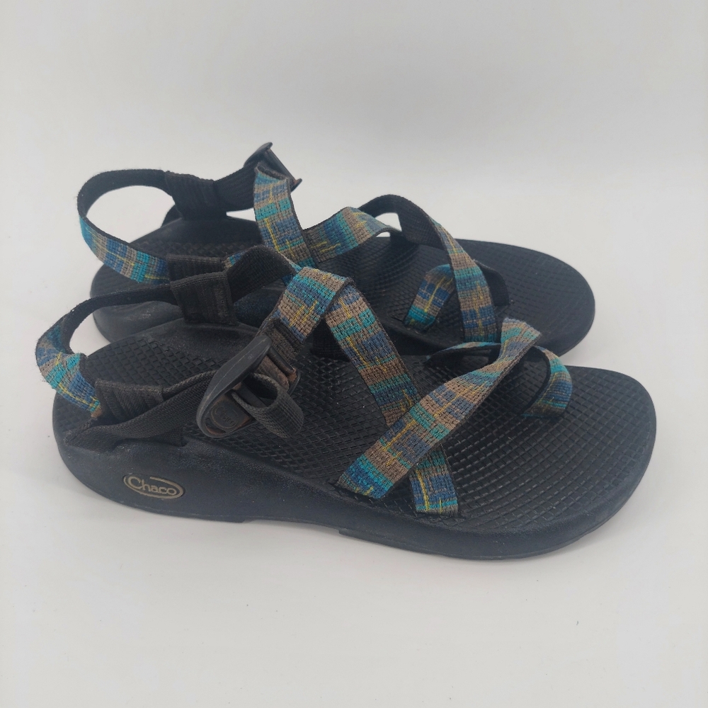 Chaco Women's Z/2 Pro Sandals black plaid patterned strap Outdoor Hiking Size 9 - Picture 2 of 8